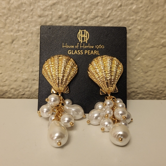 NWT House of Harlow 1960 Seashell Necklace & Earrings - Picture 6 of 7